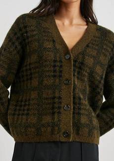 Rails Reese Cardigan Sweater In Olive Plaid