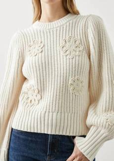 Rails Romy Sweater In Ivory Crochet Daisies