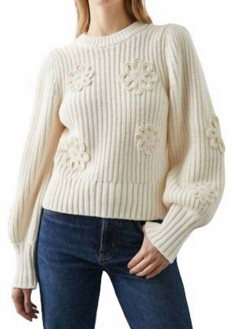 Rails Romy Sweater In Ivory Crochet Daisies