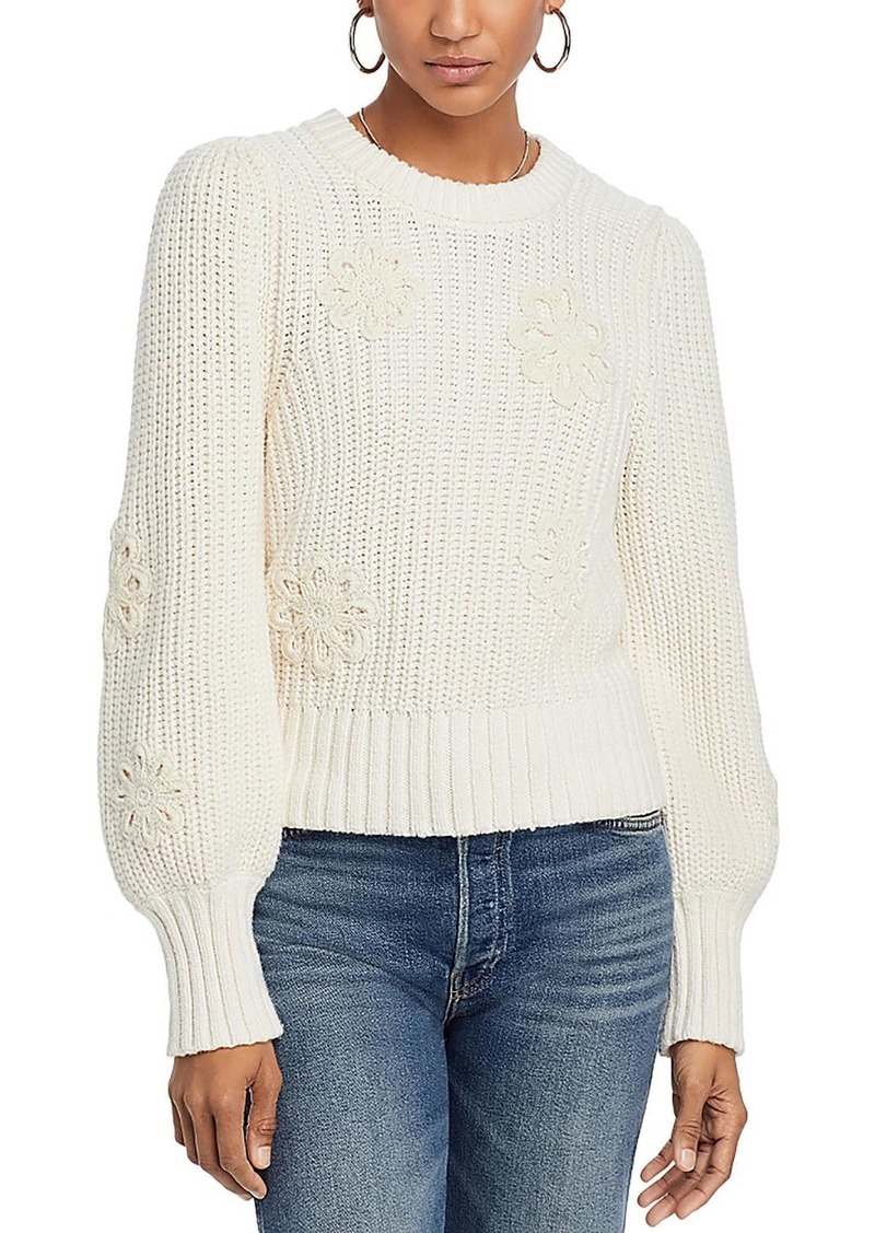 Rails Romy Womens Crochet Cable Knit Crewneck Sweater