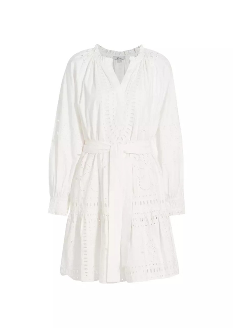 Rails Saylor Cotton Eyelet Tie-Waist Minidress