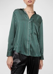 Rails Spencer Striped Silk Button-Front Shirt