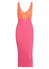 Rails Taryn Colorblock Crochet Midi-Dress