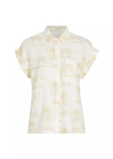 Rails Whitney Tiger Linen-Blend Shirt