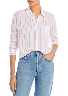 Rails Womens Striped Collared Button-Down Top