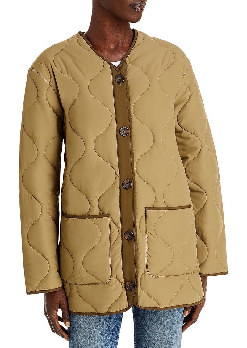 Rails Womens V-Neck Short Quilted Coat