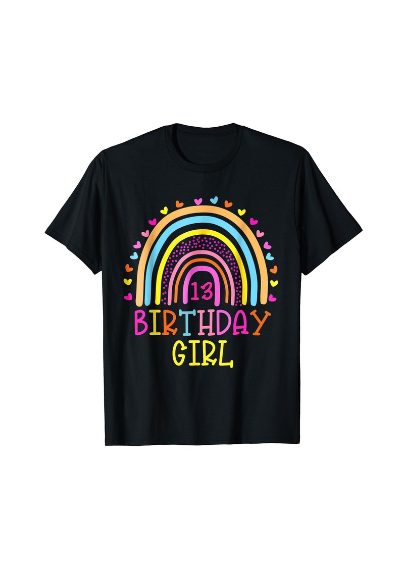 13 Year Old Shirt 13th Birthday Girl Rainbow Shirt T-Shirt