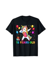 15 Year Old Shirt 15th Birthday Unicorn Rainbow Shirt T-Shirt