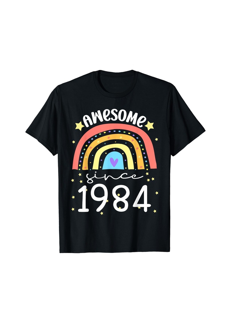 40 Year Old Bday Awesome Since 1984 40th Birthday Rainbow T-Shirt