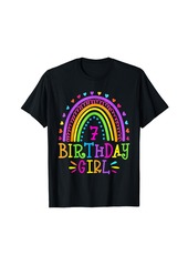 7 Year Old Shirt 7th Birthday Girl Rainbow Shirt T-Shirt