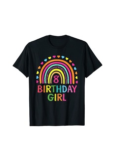 8 Years Old Rainbow Girls 8th Birthday Shirt For Girls Kids T-Shirt