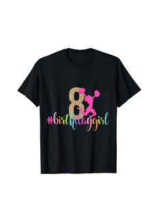 Rainbow 8th Birthday Cheerleader Sparkle Party T-Shirt