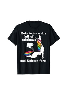 A Day Full Of Rainbows And Unicorn Farts Funny Farting T-Shirt