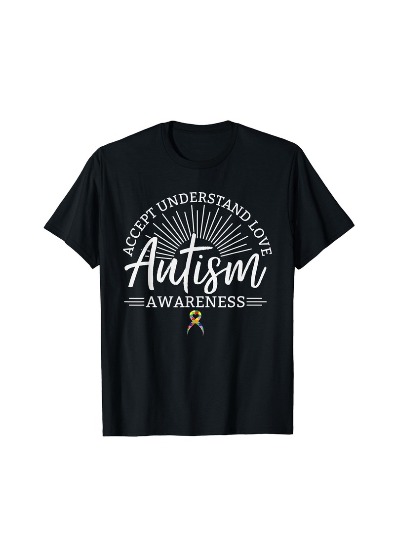 Rainbow accept understand love autism awareness T-Shirt