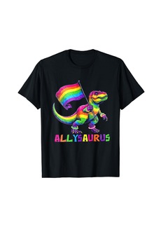 Rainbow Allysaurus LGBTQ Dinosaur Pride Ally Gay Pride Month T-Shirt