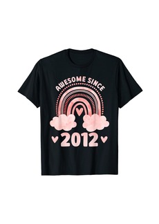 Rainbow Awesome since 2012! 11 Years Old 11th Birthday for Girls T-Shirt