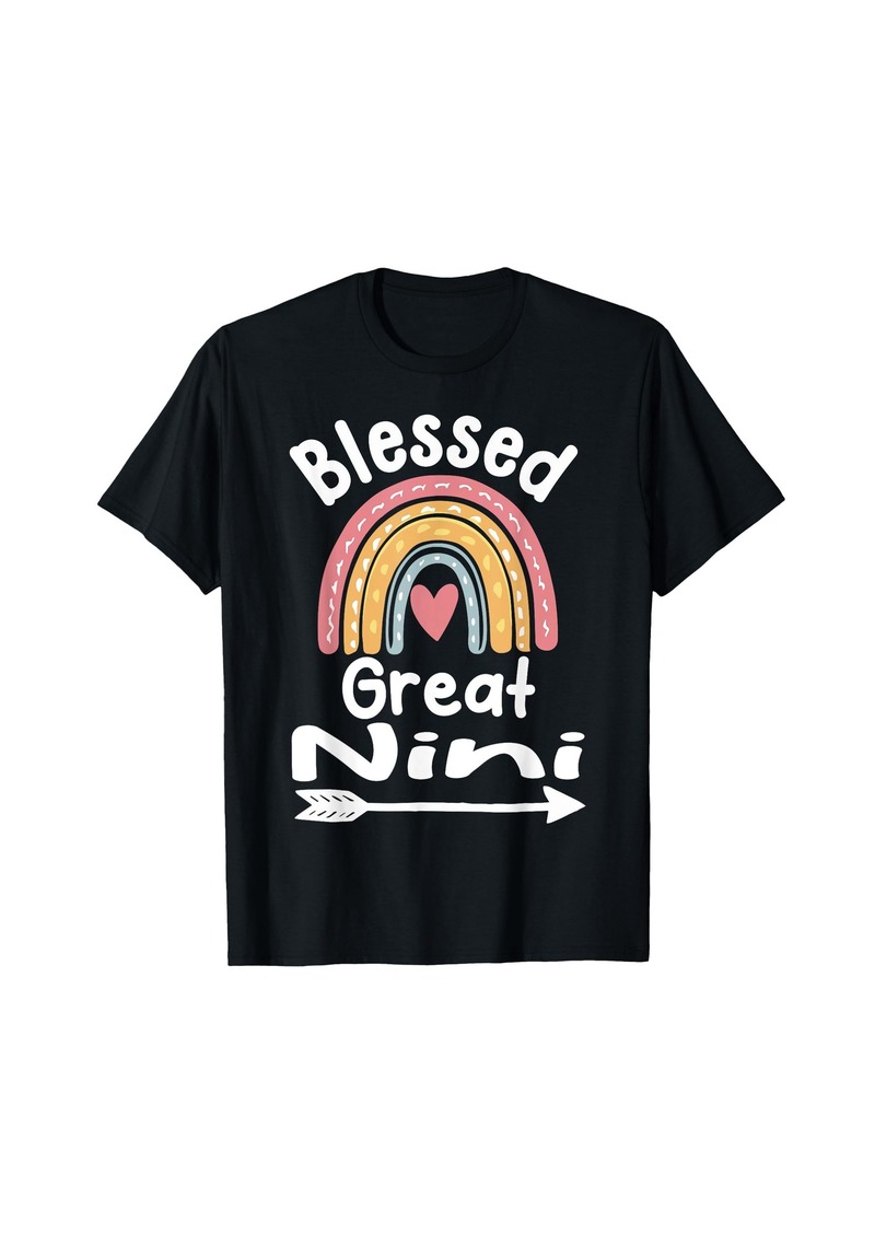 Blessed Great Nini Rainbow Cute Mothers Day T-Shirt