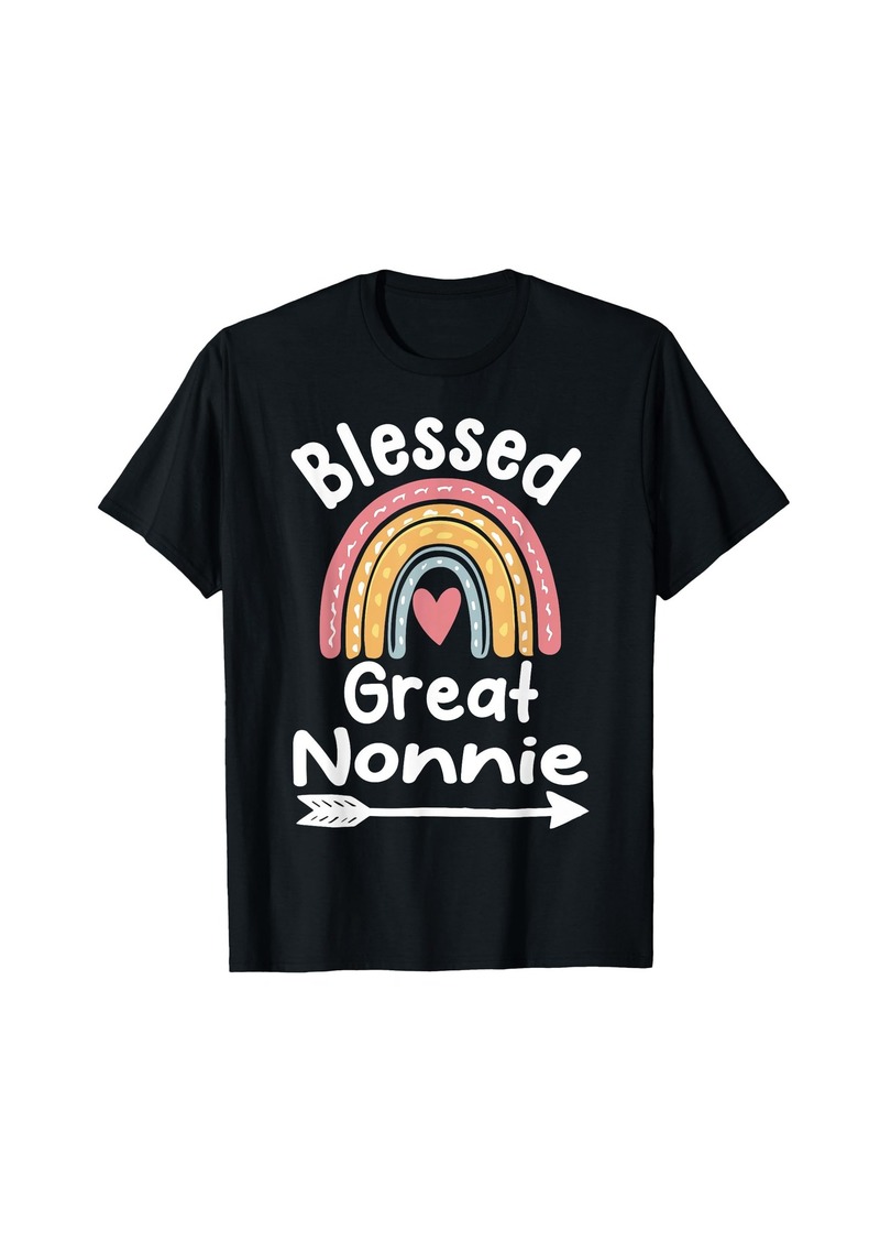 Blessed Great Nonnie Rainbow Cute Mothers Day T-Shirt