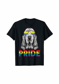 Bloodhound Gay Pride Lgbt Rainbow Flag Sunglasses Lgbtq T-Shirt