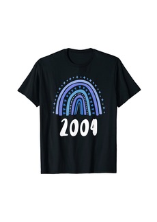 Blue Rainbow Year Of Birth 2004 Birthday T-Shirt