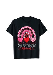 Rainbow Care For Cutest Little Hearts CNA Nurse Valentines Day Cute T-Shirt