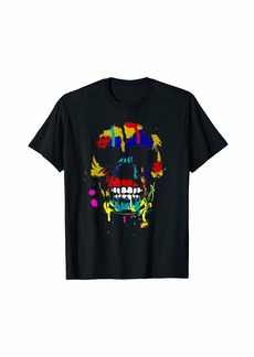 Rainbow Colorful Dripping Skull - Great Scary graphic for Halloween T-Shirt