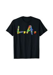 Colorful Los Angeles Gift California Souvenirs Rainbow L.A. T-Shirt
