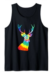 Rainbow Colorful Trippy Tie Dye Huntsman Deer Hunting Tank Top