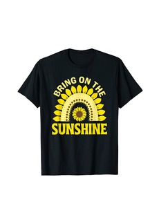 Cool Summer Sunflower Rainbow Bring On The Sunshine Graphic T-Shirt