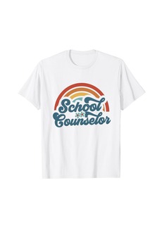 Counseling Office Rainbow Retro Groovy School Counselor T-Shirt