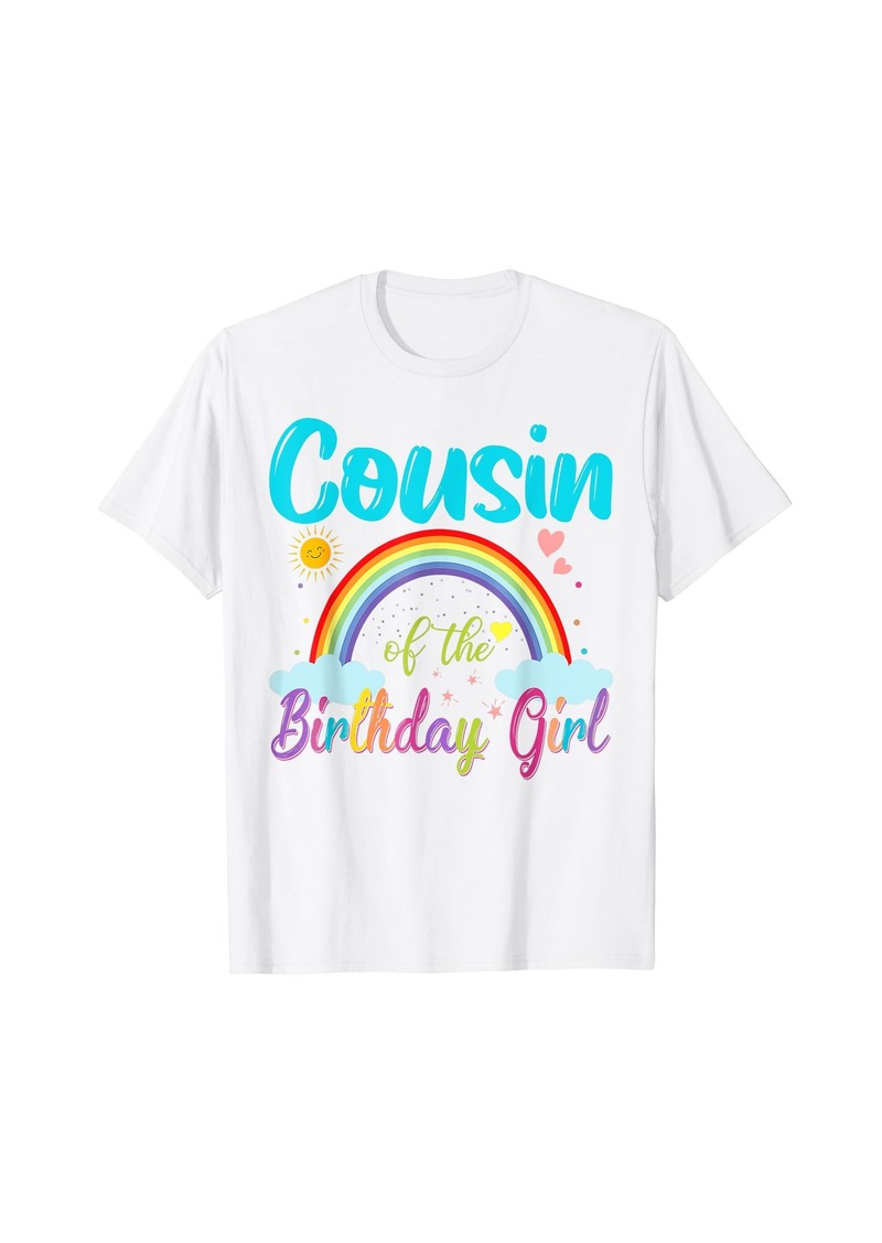 Cousin Of The Birthday Girl Rainbow Birthday Matching Family T-Shirt