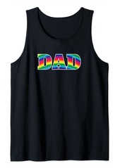 Rainbow Cute Proud Gay Dad LGBTQ Tank Top