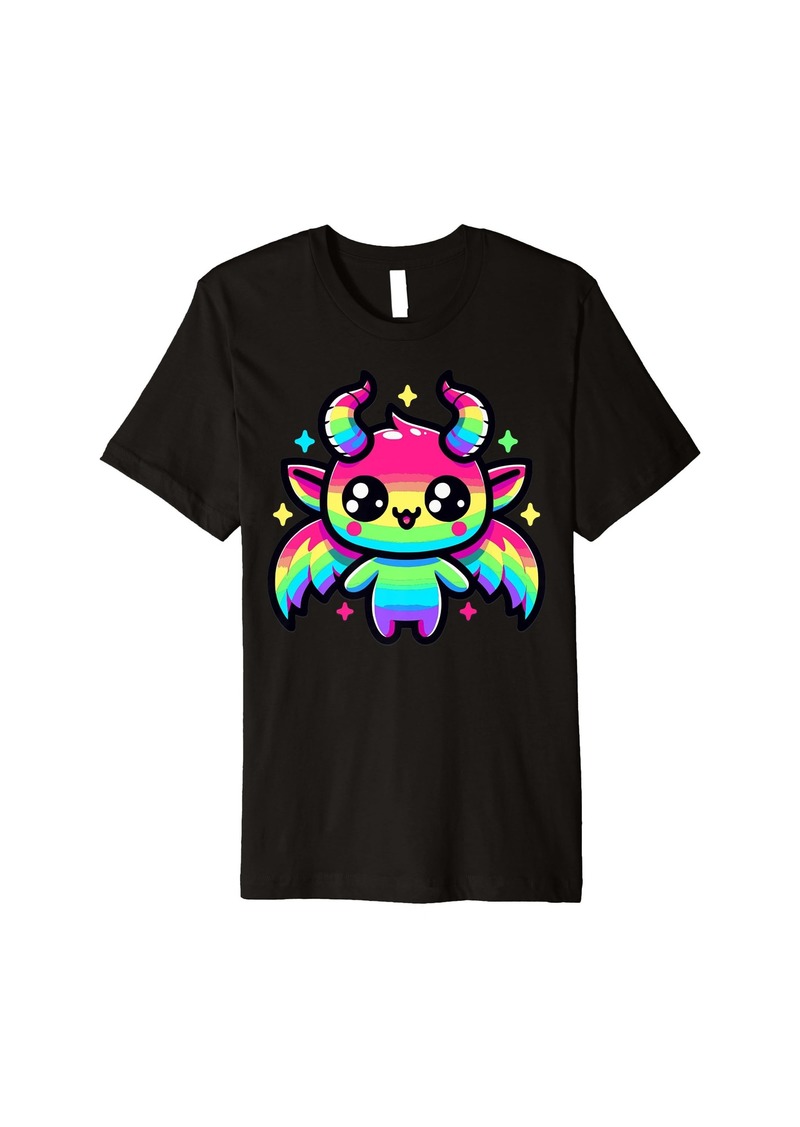 Cute Rainbow Kawaii Baphomet Pastel Goth Design Premium T-Shirt