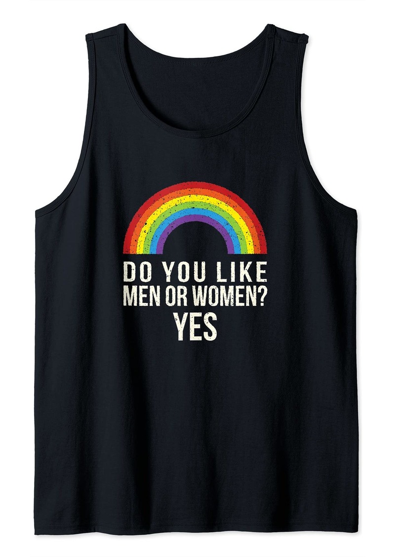 Rainbow Do You Like Men Or Women Yes LGBTQ Bisexual Pride Tank Top