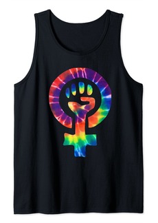 Rainbow Feminist Symbol Protester Support Resist Fist Tank Top