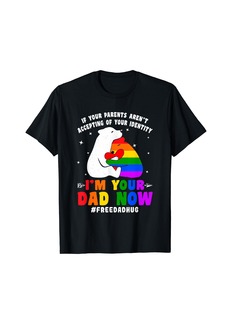 Rainbow Free Dad Hugs Proud Papa Bear LGBT Gay Pride LGBTQ T-Shirt