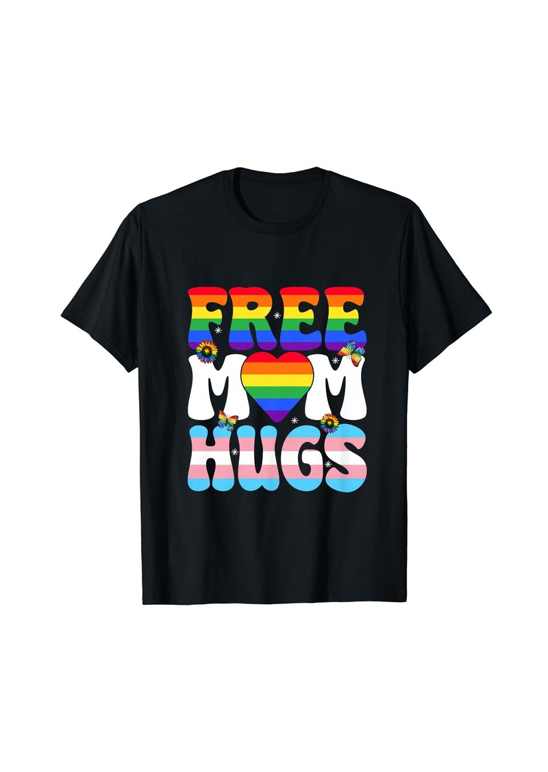 Free Mom Hugs Gay Pride Lgbt Daisy Rainbow Flower Mother Day T-Shirt