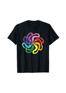 Funny Fuzzy Worm on a String Meme Rainbow Mandala T-Shirt