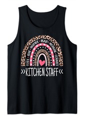 Funny Kitchen Staff Rainbow Leopard Print Kitchen Staff Tank Top