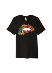 Rainbow Funny Leopard Print Lips Biting Bite Me Women Gifts Premium T-Shirt