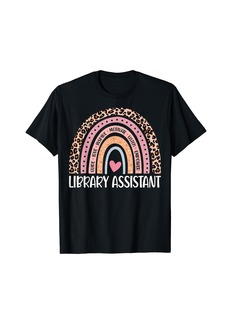 Funny Library Assistant Rainbow Leopard Print Assistant T-Shirt