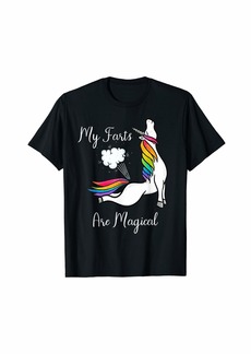 Funny Rainbow Farting Unicorn Gift My Farts Are Magical T-Shirt