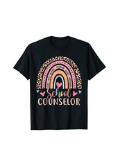 Funny School Counselor Rainbow Leopard Print Counselor T-Shirt