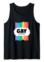 Gay Friendly Rainbow Pride Stripes Theme Tank Top