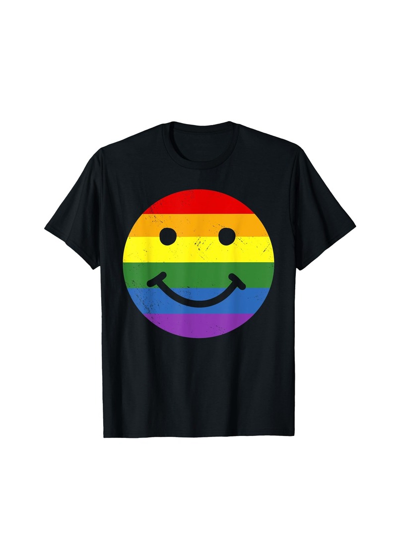 Rainbow Gay Pride Equality LGBTQ Smile T-Shirt