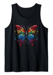 Gay Pride Month Rainbow Butterfly Cute Women's LGBTQ Tank Top