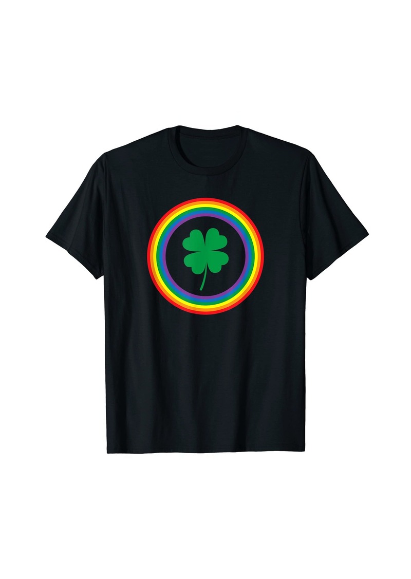 Gay Pride St Patrick's Day Rainbow Irish Shamrock LGBTQ LGBT T-Shirt