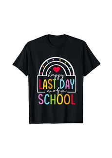 Rainbow Happy Last Day Of School Out For Summer Teacher Student T-Shirt