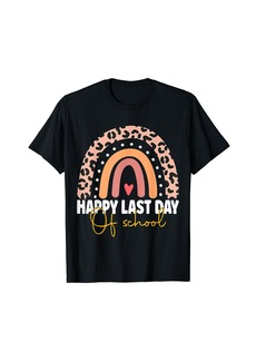 Happy Last Day Of School Rainbow Teacher Student Graduation T-Shirt