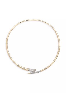 Rainbow Horn 14K Yellow Gold & 2.07 TCW Diamond Wrap Necklace